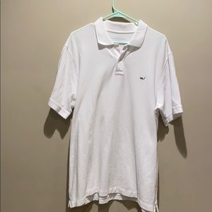 L Vineyard Vines Cotton Polo- White